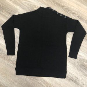 Reitmans Long Sleeve Mock Neck Sweater with Buttons Womens Small